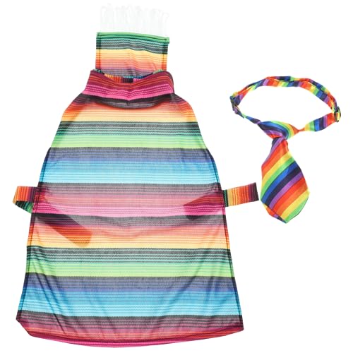 TOGEVAL Hundeumhang Kleidung Hundekleidung Mexikanischer Mehrfarbiger Hundeponcho Hundekleidung Accessoire Haustierkleidung Cinco De Mayo Hundekostüm Mexikanische Party Hundekleidung von TOGEVAL