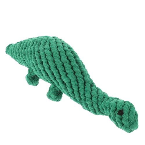 TOGEVAL Indoor Hundekauspielzeug interaktives Spielzeug knete Spielzeug Dog Toy Quietschgans Katze Molar Spielzeug Tierförmiges Backenzahnspielzeug Backenzähne Spielzeug Baumwollseil Green von TOGEVAL