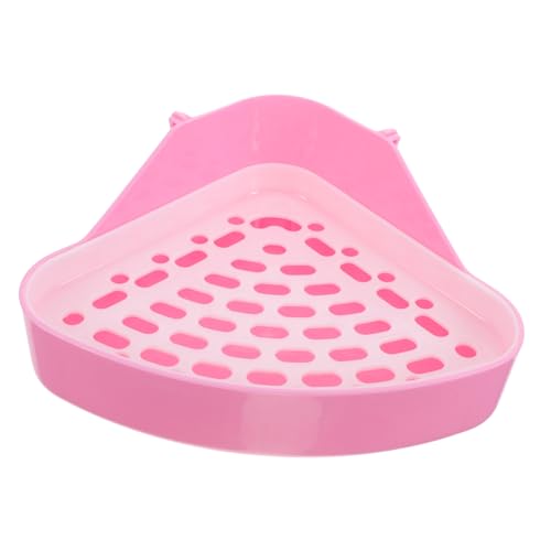 TOGEVAL Kasten Kaninchentoilette Kleine Katzentoilette Spielzeughase Katzentoilette Für Haustiere Quadratisches Tablett Hamster-töpfchenstreu Quadratische Grillpfanne Plastik Rosa von TOGEVAL