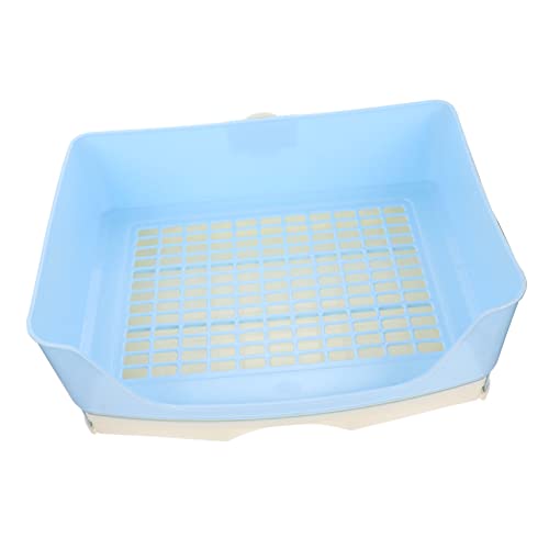 TOGEVAL Kasten Kaninchentoilette Meerschweinchen Kaninchenstreu Töpfchentrainer aus Guinea Haustier-Trainingstoilette kaninchenklo Hasen klo Hasen-Accessoire Hasen-Töpfchen Plastik Blue von TOGEVAL