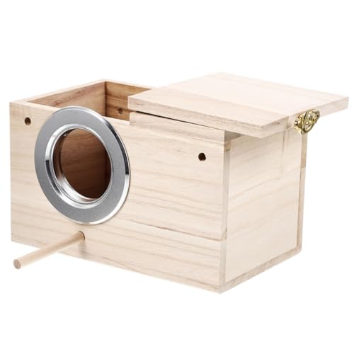 TOGEVAL Natürliche Holz Vogel Nistkasten Für Papageien Vogel Nest Zucht Box Decor von TOGEVAL