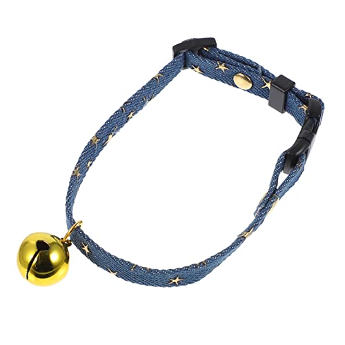 TOGEVAL Katzenhalsband Kätzchen Katze Halsband Glocke Trendiger Schal Kitten Halsband Silvester gastgeschenk Kätzchen Katze Krawatte Glocke verstellbare Katzenkrawatte Stoff Golden von TOGEVAL