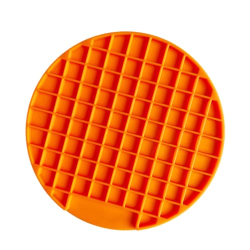 TOGEVAL Outdoor-futtermatte Für Haustiere Silikon Futternapf Tischset Für Hunde Langsames Fressen Pad Haustierprodukt Rund Orange von TOGEVAL