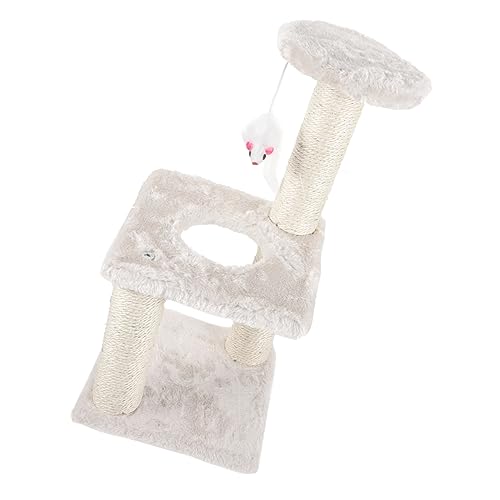 TOGEVAL Klettergerüst Für Katzen Vertikaler Kätzchenkratzer Dekorativer Katzenkratzer Vertikaler Kratzbaum Bodenkratzstange Entzückender Katzenkratzer Kätzchen Kratzbaum Beige Papierrohr von TOGEVAL