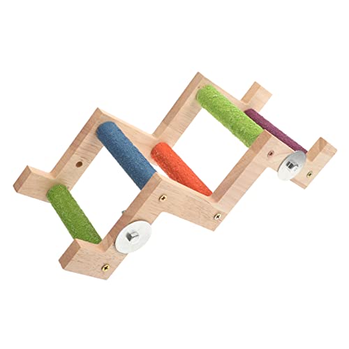 TOGEVAL Kletterleiter für Papageien nager Spielzeug Bird Toys Holzleiter für Haustiere Haustier kleine Leiter Papageienleiter Vogelleiter Spielzeug Zubehör für Vogelkäfige hölzern Colorful von TOGEVAL