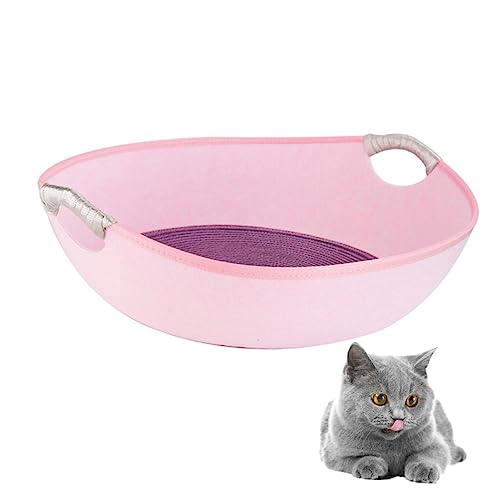 TOGEVAL Kreatives Katzen Schlafnest Aus Filz Bequemes Katzenbett Pink Mit Zufälligem Kissenbezug Gemütliches Katzenkörbchen Für Entspannung Und Schlaf Ideal Für Zuhause Und von TOGEVAL