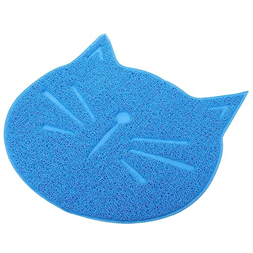 TOGEVAL Matte in Katzenform Hundenapf Tischset Fütterungsmatte Platzdeckchen Für Katzenfutter Hundenapfmatte Hundefuttermatte Platzdeckchen Zum Füttern Von Hunden Futternapfmatte Blue PVC von TOGEVAL