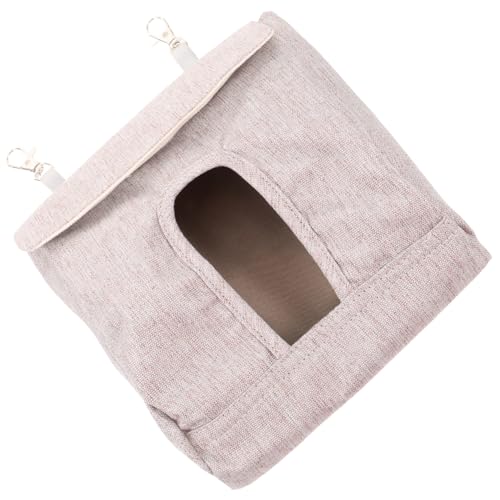 TOGEVAL Meerschweinchen-Slow-Food-Beutel Spielzeug Hasenfuttersack für Heu Heuhalter für Nagetiere Kleintier Heubeutel Futterspender für Meerschweinchen Hasen-Futterbeutel Stoff Light Grey von TOGEVAL