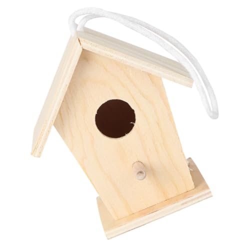 TOGEVAL Mini DIY Vogelnest Aus Holz Mit Juteseil Handgemachtes Vogelhaus Zum Aufhängen Für Wildvögel Ideal Als Nistkasten Oder Futterspender Für Garten Und Balkon von TOGEVAL