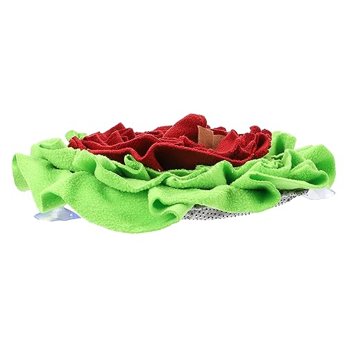 TOGEVAL Pet Sniffing Pad Stressabbaumatte Für Hunde Langsam Essende Matte Hunde Schnüffelmatte Klein Hunde-Puzzle-Spielzeug Puzzle-Spielzeug Für Welpen Kauspielzeug Für Hunde Rot Filzstoff von TOGEVAL