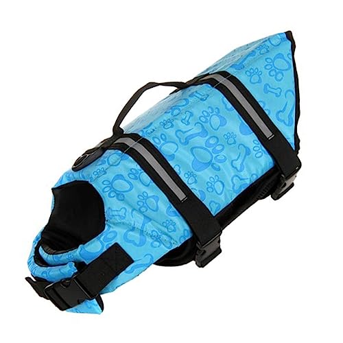 TOGEVAL Rettungsweste Für Haustiere Strand-Haustier-schwimmweste Hemdjacken Cami-Body Verstellbare Haustierweste Windjacke Jacke Reflektierend Hundeweste Blue Stoffkategorie: Oxford-Stoff von TOGEVAL