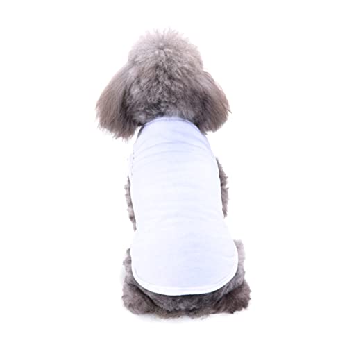 TOGEVAL Sommerkleidung für Welpen Kostü für Hunde T-Shirt Hundebekleidung Haustierkleidung Hundekostü Kostü hundekleidung Dog Clothes Welpen-T-Shirts Kurzarm-Shirt für Haustiere Weiß von TOGEVAL