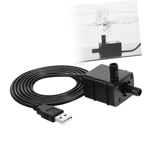 TOGEVAL Tauchpumpe USB Wasserpumpe Kompakte Wasserpumpe USB Trinkbrunnen Pumpe Tauchwasserpumpen Pumpe für Wasserspiele Brunnenpumpe Pumpe für Katzenbrunnen USB brunnen pumpe Plastik Black von TOGEVAL