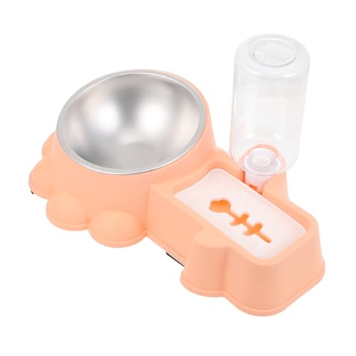 TOGEVAL Trinkbrunnen Wasserflaschen für Haustiere kleine Haustierwasserflasche Katzenfutter pet Feeder pet Food Container Automatischer Wasserspender für Haustiere Hundefutter Plastik Rosa von TOGEVAL