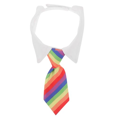 TOGEVAL Verstellbare Haustier-Krawatte, Regenbogen-Design, Katzenhalsband, Haustierkostüm, Krawatte, Hundedekoration von TOGEVAL