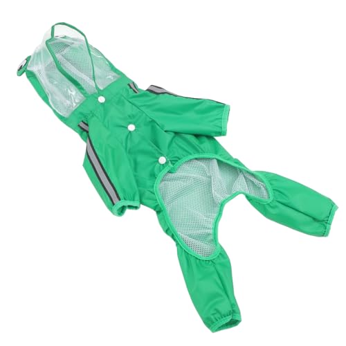 TOGEVAL Wasserdichter Hunderegenmantel Welpenkleidung Kapuzenumhang Welpen-Outfit Wasserfeste Jacke Hund Poncho Regenmantel Hundebekleidung Regenmantel Für Hund Hundeponcho Green Polyester von TOGEVAL