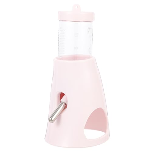 TOGEVAL Wasserflasche Für Hamster Flaschen Futterautomat Für Hamster Haustierhäschen Liefert Wasserspender Essen Zierlich Hasen-Accessoires Gießen Käfigauffangschale Trinken Tränke Pp Rosa von TOGEVAL