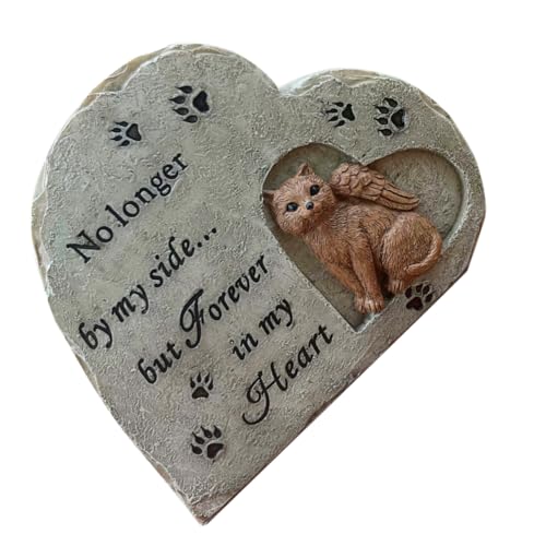 TOGEVAL Welpendenkmal Katzen-Grabstein-Statue gedenkstein für Haustiere Katzen-Gedenkstein grabstein für Katzen Katzengedenkstein für Garten Grabstein zum Gedenken an eine Katze Harz von TOGEVAL