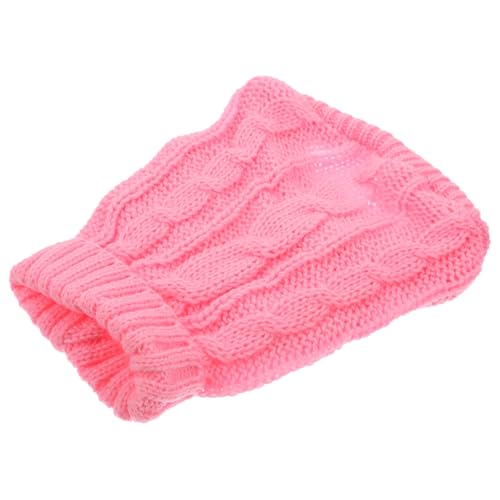 TOGEVAL Welpenpullover Hundekleidung Dekor Warme Tragbare Haustierkleidung Warmes Welpenkostüm Dekorativer Hunde-Katzen-Pullover Heimtierbedarf Entzückendes Hundekleid Garn Rosa von TOGEVAL