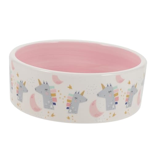 TOGEVAL hundefutternapf tierfutterbehälter pet Water Bowl katzennäpfe Hunde kaustangen Hundegeschirr Fressnapf für Haustiere Rutschfester Katzennapf Nackenschutzschale Keramik Rosa von TOGEVAL