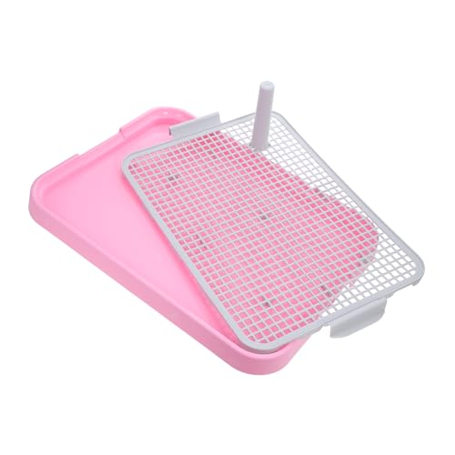 TOGEVAL hundetoilette hundeunterlage Haustier Urinal Hundeklo klein Hundeklo groß Toilette Steht über Toilette hundetopf tablett Pinkelkissenhalter Pee-Pad-Halter aus Mesh Abs Rosa von TOGEVAL