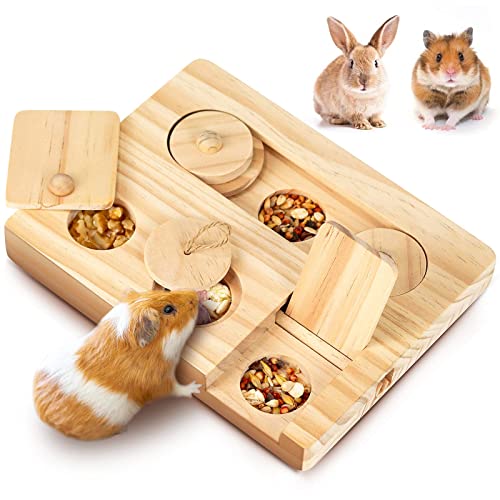 TOGHPUW Meerschweinchen Spielzeug, Spielzeug FüR Hamster Aus Holz, Kleintierspielzeug, 6 In 1 Holzspielzeug Zur Futtersuche, Geeignet FüR Meerschweinchen, Kaninchen, Chinchillas Und Hamster von TOGHPUW