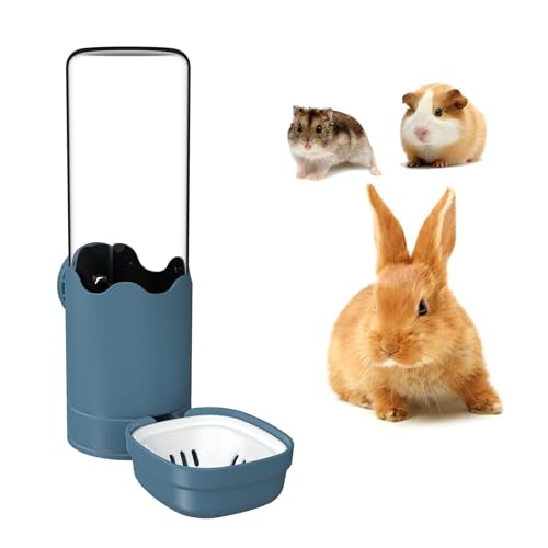 Automatischer Wasserspender Kaninchen 500ml Hasen Trinkflasche Hängend Meerschweinchen Trinkflasche Hamster Trinkflasche Für Kaninchen Meerschweinchen Hamster Chinchilla Frettchen (Blau, 500ml) von TOKAYIFE