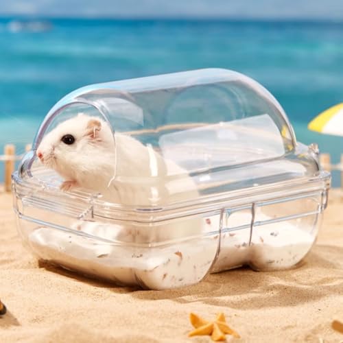 TOKAYIFE Hamster-Sandbad, Hamster-Toilette, Hamstersandbad, Behälter für Kleintier-Sauna, Sandkasten für syrische Zwerghamster, Rennmaus, Ratte, Streifenhörnchen (M (17,5 x 10,9 x 10,4 cm) von TOKAYIFE