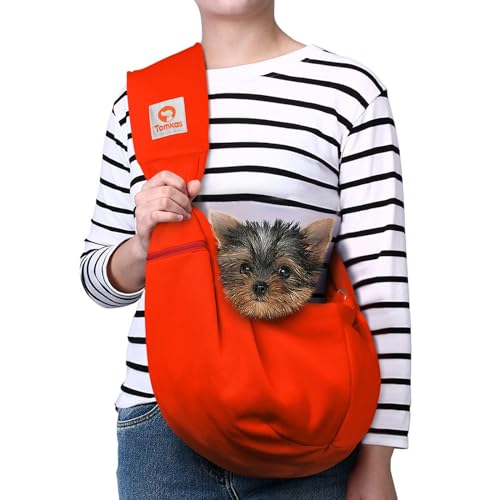 TOMKAS Hundetragetasche Für Dog Carrier Sling Mit Klassischer Tasche Und Schnappverschluss, Für Hunde Und Katzen Bis 5 Kg, Auch Als Dog Purse Nutzbar. von TOMKAS