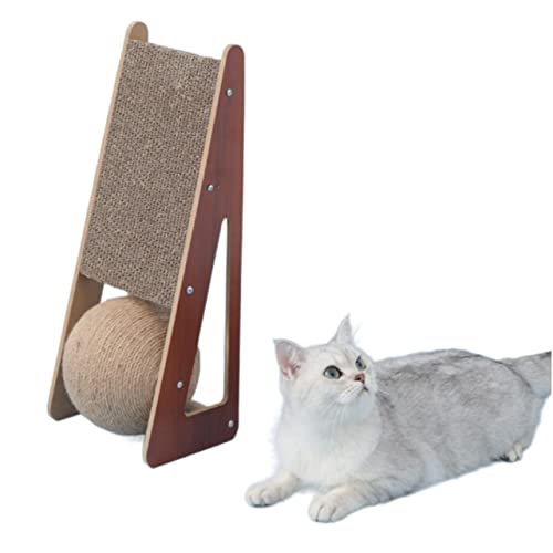 2 in 1 Cat Scratcher Post, Cat Scratching Lounge Bed, Cat Nest with Spinning Ball, Multifunktions-Katzenspielzeug (Size : 12 * 12 * 40cm) von TONGDY