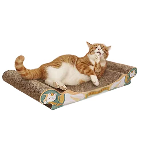 Cat Stretching Scratcher aus Wellpappe, Interaktives Katzenspielzeug for den Innenbereich, Katzenbett, Multifunktions-Möbelcouchschutz (Size : 44cm) von TONGDY