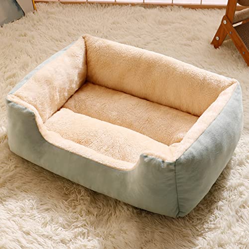 Katzenbett for Wohnungskatzen, 2-in-1-Katzenhäuser mit Rutschfester Unterseite, superweich, Vier Jahreszeiten waschbar, for Hunde und Katzen (Color : Green, Size : 60 * 43cm) von TONGDY