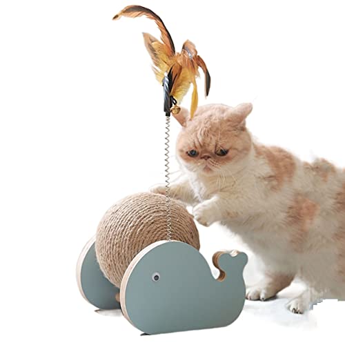 Katzenkratzrampe, Katzen-Kitty-Trainingsspielzeug mit rotierender Kugel, for Kätzchen und kleine Katzen, schont Möbel von TONGDY