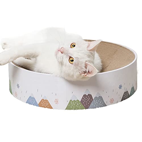 Katzenspielzeug for den Innenbereich, grifffestes Katzenbett, runder Katzenkratzer aus Wellpappe, robust und langlebig (Size : 33 * 33 * 5.5cm) von TONGDY