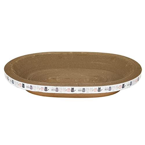 Ovale Lounge-Katzenbetten, Katzenkratzer aus Wellpappe, langlebiger Katzenkratzer, Möbelschutz (Size : 47 * 22 * 8cm) von TONGDY