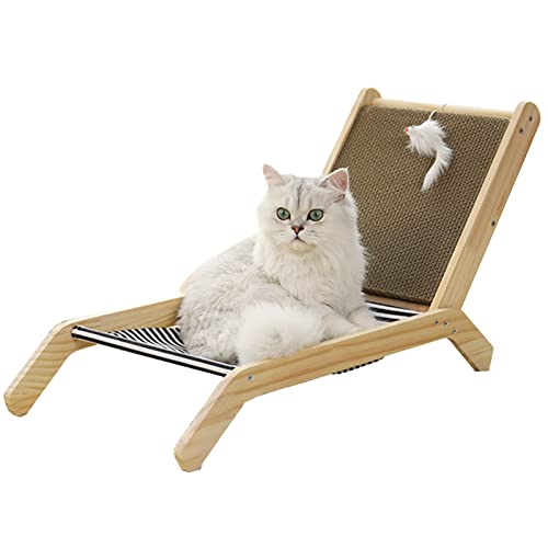Strapazierfähiges Katzenspielzeug aus Massivholz, Liegestuhl for Katzen, Kratzbett, Katzenkratzer aus Pappe, Schutz von Möbeln von TONGDY