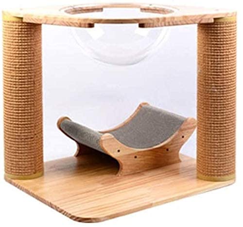 Katzen-Klettergerüst Holz-Katzen-Klettergerüst Raumnest Katzenhaus Sisal-Kratzbaum Komfortables Katzenaktivitätszentrum Vier Jahreszeiten Universelle Haustierbettwäsche (Color : Wood) g (Col von TONPOP