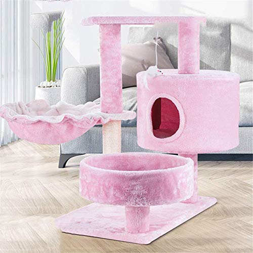 Katzenbaum Katzenturm Nest Kleine Katze Vier Jahreszeiten Verfügbar Katzenklettergerüst Kratzbaum Katzenspielzeug Massives Sisal Katzenkratzsprungbrett Kratzbaum Kätzchen (Color : Pink, Siz von TONPOP