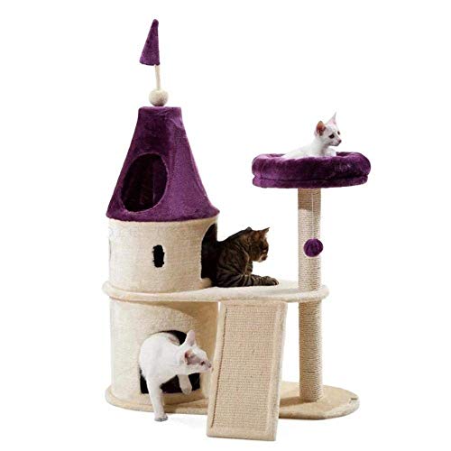 TONPOP Pink Cat klettert auf einen speziellen Katzenkratzer Villa-Purple (Color : Purple) (Color : Purple) (Purple) von TONPOP