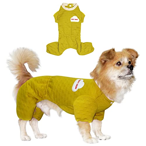 TONY HOBY Hund Wintermantel, Vierbeinige Hundejacke, Hund Kaltwettermantel mit Baseballuniform Halsband für kleine mittelgroße Hunde (Ingwer, L) von TONY HOBY