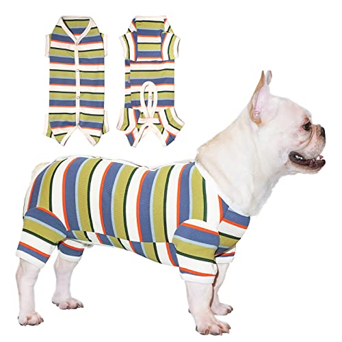 TONY HOBY Hundeschlafanzug, Hunde-Overall, buntes Hundeshirt, Hunde-OP-Behandlungsanzug für kleine und mittelgroße Hunde (blau&weiß - Junge, M) von TONY HOBY