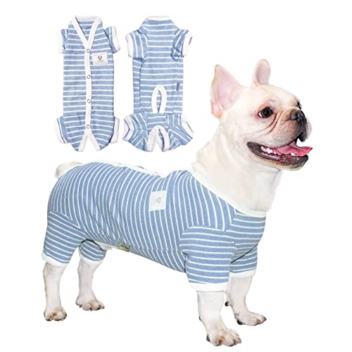 TONY HOBY Shirt für Hunde, Hundeshirt Hunde Schlafanzug Hundepyjama Haustierbekleidung Hund Jumpsuit Weich Und Atmungsaktiv Für Kleine Mittel Große Hunde (Jungen-Hellblau, M) von TONY HOBY