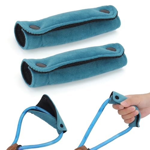 TONYFY 2PCS Grip Handle Sleeve - Weiche Hundeleine Wrap - Samt & Polyester Mesh Sorgen für bequemen Grip - Handle Sleeve Schutzpolster für Hundeleine/Tasche/Krücken/Gepäckstücke Griff (Blau) von TONYFY