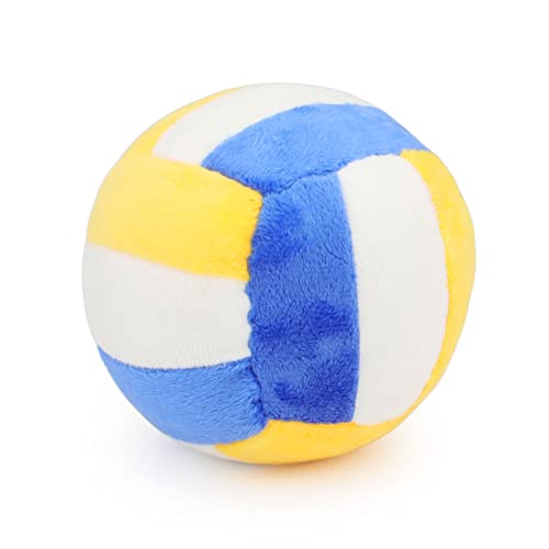 TONYFY Hundespielzeugbälle – kaubarer Plüsch-Volleyball für Hunde, weicher Quietschball mit flauschigem, Hundespielzeug, Geburtstags- und Urlaubsgeschenke – Volleyball von TONYFY