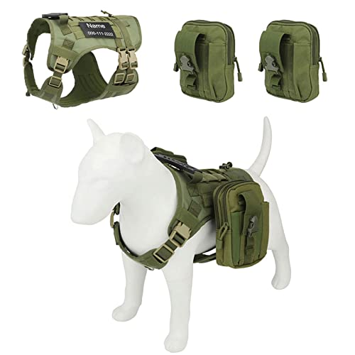 TONYFY Taktisches Hundegeschirr, Heavy Duty No-Pull Sicherheitsgeschirr, Atmungsaktiv Weich Laufgeschirre, Einstellbar mittlere & große Hunde Brustgeschirre für Draußen Training Wandern (V Satz, S) von TONYFY