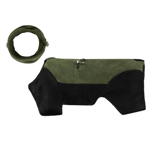 TOOPST HundejackeHaustier Warme Kleidung Kragen Abnehmbarer Winddes Und Kaltes Hundekleidung Polar Fleece-Grün-M von TOOPST