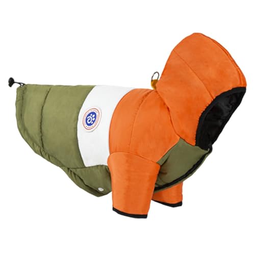 TOOPST HundejackeHunde Winterjacken Warme Winterpullover Perfekt Für Kaltes Wetter Kleiner Hund Im Freien Kleidung Im Freien-Armee grün+orange-2xl von TOOPST