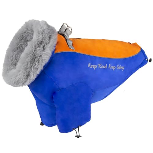 TOOPST HundejackeHundemantel Warme Jacke, Reflektierender Schneeanzug wasserdichte Hundeweste, Geeignet Für Mittelgroße Und Große Hunde-Blau-5xl (30-40 kg) von TOOPST