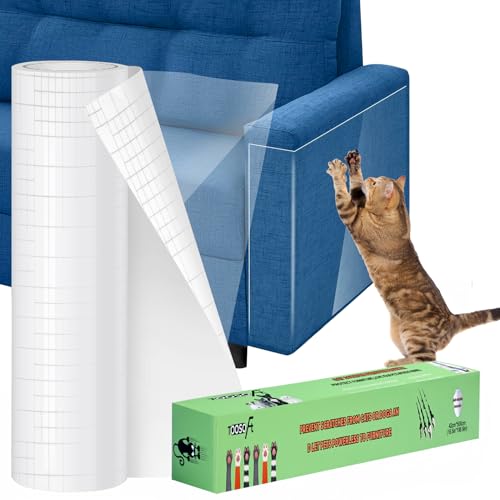 Kratzschutz Sofa Katze Transparent 5m x 42cm: TOOSOFt Katzen Kratzschutz Selbstklebend Tape Extra Lang - Anti Kratz Folie für Katzen Flexibler Schnitt - Sofaschutz Katze für Moebel Couch Tür Wand von TOOSOFt