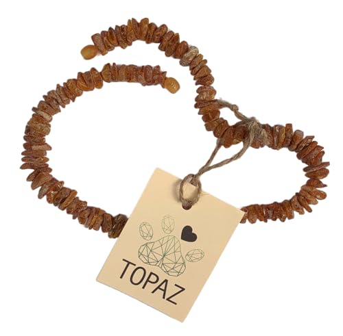 TOPAZ® Bernsteinkette Länge 20 cm Hund Katze gegen Zecken und Flöhe Zeckenschutz Hund von TOPAZ